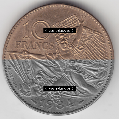 Münze Frankreich Umlaufmünzen Sammlung in PNG 1984-1984, 10 Francs Francois Rude (2) - Digitales Münzen-Bildmaterial einer... Sammlung