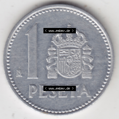 Münze Spanien / España Umlaufmünzen Sammlung in PNG 1982-1989, 1 Pesete 1986 (1) - Digitales Münzen-Bildmaterial einer spanischen... Sammlung