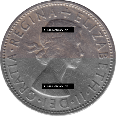 Münzen Großbritannien Umlaufmünzen Sammlung in PNG Großbritannien 1954-1970, 2 Schilling-Florin, Two Shillings, 1961 (Stück... Sammlung