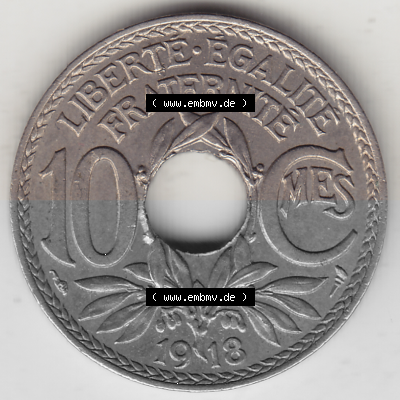 Münze Frankreich Umlaufmünzen Sammlung in PNG 1917-1938, 10 Centimes, RF - Frankreich 10 CMES EGALITÉ FRATERNITÉ LIBERTÉ... Sammlung