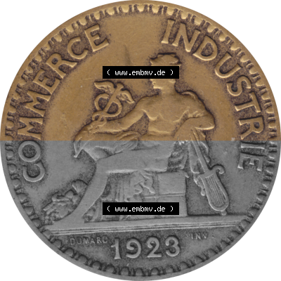 Münze Frankreich Umlaufmünzen Sammlung in PNG 1920-1927, 2 Francs, Franken 1923 (Stück 1) (6) - Digitales Münzen-Bildmaterial... Sammlung