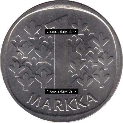 Münze Finnland / SUOMI Umlaufmünzen Sammlung in PNG 1969-1993, 1 Markka, Eine finnische Mark 1985 (Stück 1), SUOMEN TASAVALTA... Sammlung