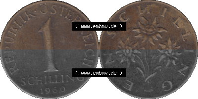 Österreich 1 / Ein Schilling 1959-2001, 1 Schilling 1960 (Stück 2) Sammlung