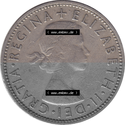 Münzen Großbritannien Umlaufmünzen Sammlung in PNG Großbritannien 1954-1970, 2 Schilling-Florin, Two Shillings, 1961 (Stück... Sammlung