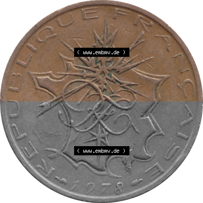 Münze Frankreich Umlaufmünzen Sammlung in PNG 1974-1987, 10 Franken-Francs 1978 (Stück 2) (6) - Digitales Münzen-Bildmaterial... Sammlung