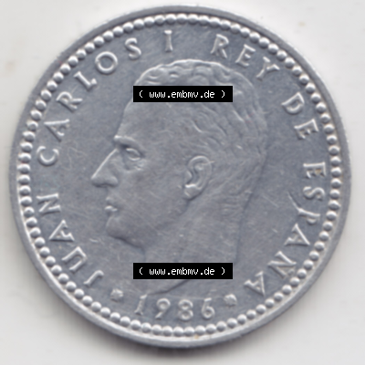 Münze Spanien / España Umlaufmünzen Sammlung in PNG 1982-1989, 1 Pesete (2) - Digitales Münzen-Bildmaterial einer spanischen... Sammlung