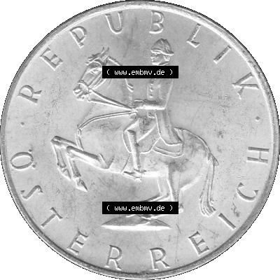 5 / Fünf Schilling Österreich in s/w Schwarzweiß bzw. Graustufen Farbgebung von Scanner transparenten PNG 1960-1968, 5 Fünf... Sammlung