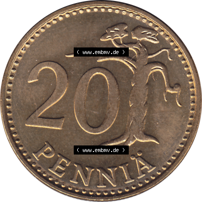 Münze Finnland / SUOMI Umlaufmünzen Sammlung in PNG 1963-1990, 20 Penny, 1978 (Stück 1) (6) - Digital Münzen-Bildmaterial... Sammlung