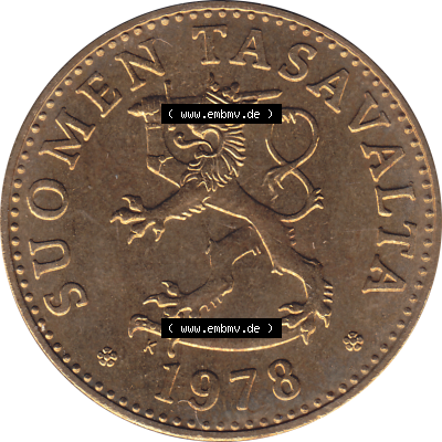 Münze Finnland / SUOMI Umlaufmünzen Sammlung in PNG 1963-1990, 50 Penny 1978 (Stück 1) (5) - Digital Münzen-Bildmaterial einer... Sammlung