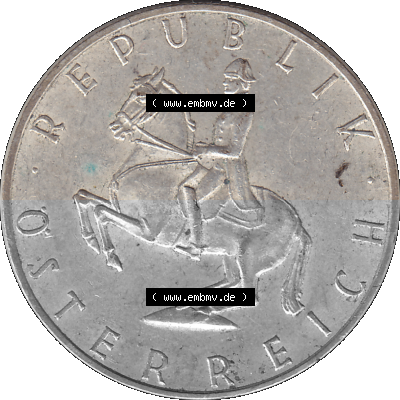 5 / Fünf Schilling Österreich in original Farbgebung von Scanner transparenten PNG 1960-1968, 5 Fünf Schilling 1965 (Stück... Sammlung