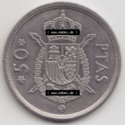 Münze Spanien / España Umlaufmünzen Sammlung in PNG 1975-1975, 50 Peseten 1980 (1) - Digitales Münzen-Bildmaterial einer spanischen... Sammlung