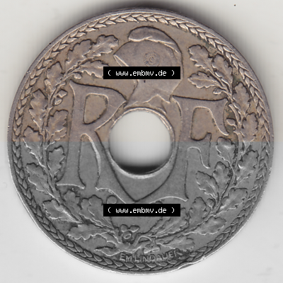 Münze Frankreich Umlaufmünzen Sammlung in PNG 1917-1938, 10 Centimes - Cmes 1936 (1) - Digitales Münzen-Bildmaterial einer... Sammlung