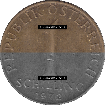Österreich 1 / Ein Schilling 1959-2001, 1 Schilling 1972 (Stück 3) Sammlung