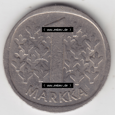 Münze Finnland / SUOMI Umlaufmünzen Sammlung in PNG 1969-1993, 1 Markka (1) - Digital Münzen-Bildmaterial einer Münze aus... Sammlung