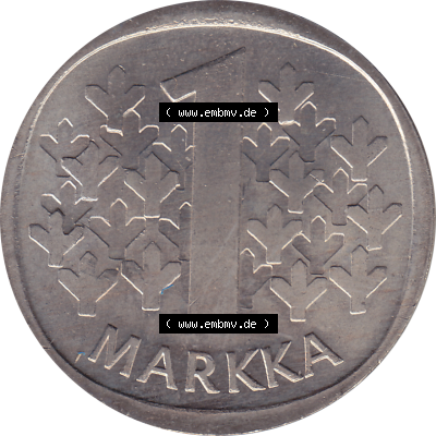 Münze Finnland / SUOMI Umlaufmünzen Sammlung in PNG 1969-1993, 1 finnische Mark, Markka 1978 (Stück 1) (6) - Digital Münzen-Bildmaterial... Sammlung