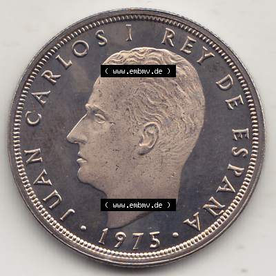 Münze Spanien / España Umlaufmünzen Sammlung in PNG 1975-1975, 5 Peseten 1975 (Stück 1), JUAN CARLOS I REY DE ESPAÑA (1)... Sammlung