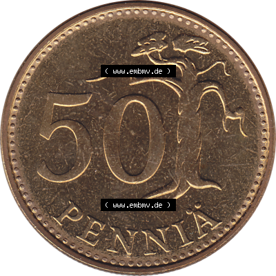 Münze Finnland / SUOMI Umlaufmünzen Sammlung in PNG 1963-1990, 50 Penny Penniä 1985 (Stück 1), SUOMEN TASAVALTA (6) - Digital... Sammlung