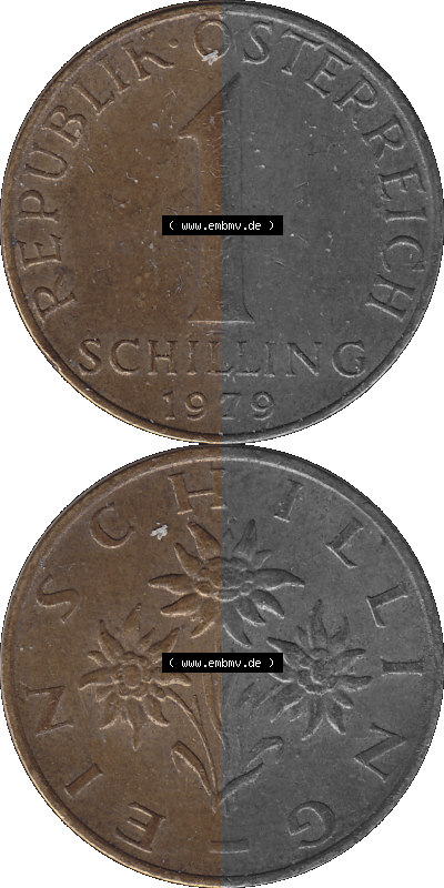 Österreich 1 / Ein Schilling 1959-2001, 1 Schilling 1979 (Stück 3) Sammlung