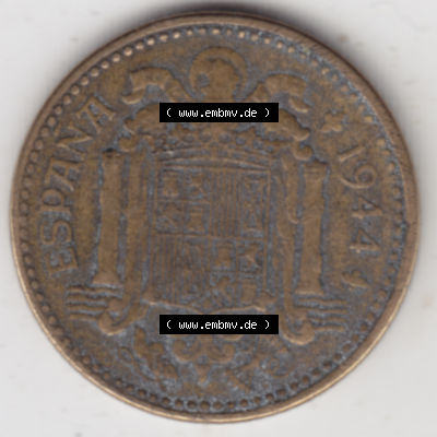 Münze Spanien / España Umlaufmünzen Sammlung in PNG 1944-1944, 1 Pesete (2) - Digitales Münzen-Bildmaterial einer spanischen... Sammlung