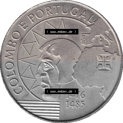 Alte Gedenkmünze aus Portugal als PNG-Grafik 1991, 200 Escudos, Colombo E Portugal 1476-1485 Sammlung