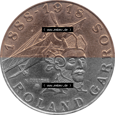 Münze Frankreich Umlaufmünzen Sammlung in PNG 1988-1988, 10 Francs Roland Garros-01 1988 (Stück 1) (6) - Digitales Münzen-Bildmaterial... Sammlung