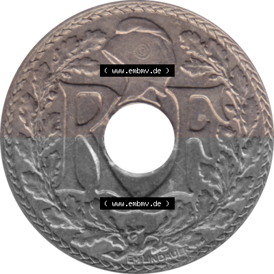 Münze Frankreich Umlaufmünzen Sammlung in PNG 1917-1938, 10 Centimes, Cent 1936 (Stück 1) (6) - Digitales Münzen-Bildmaterial... Sammlung