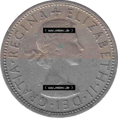 Münzen Großbritannien Umlaufmünzen Sammlung in PNG Großbritannien 1954-1970, 2 Schilling-Florin, Two Shillings, 1966 (Stück... Sammlung