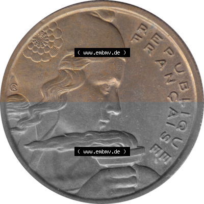Münze Frankreich Umlaufmünzen Sammlung in PNG 1954-1958, 100 Francs, Franken Typ II 1955 (Stück 1) (6) - Digitales Münzen-Bildmaterial... Sammlung
