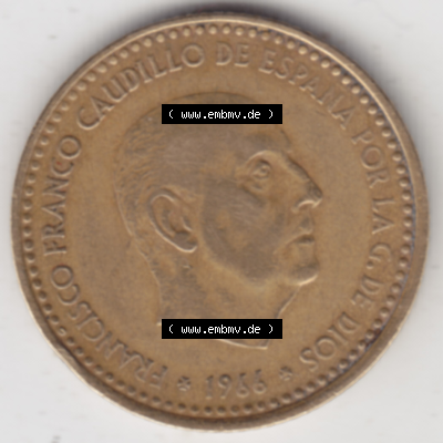 Münze Spanien / España Umlaufmünzen Sammlung in PNG 1966-1966, 1 Pesete (2) - Digitales Münzen-Bildmaterial einer spanischen... Sammlung