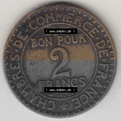 Münze Frankreich Umlaufmünzen Sammlung in PNG 1920-1927, 2 Francs - Franken 1922 (Stück 2) (2) - Digitales Münzen-Bildmaterial... Sammlung