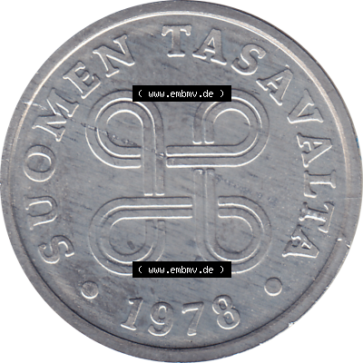 Münze Finnland / SUOMI Umlaufmünzen Sammlung in PNG 1977-1990, 5 Penny, 1978 (Stück 1) (5) - Digital Münzen-Bildmaterial einer... Sammlung