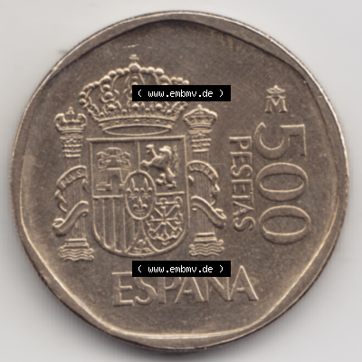 Münze Spanien / España Umlaufmünzen Sammlung in PNG 1987-1990, 500 Peseten 1988 (1) - Digitales Münzen-Bildmaterial einer... Sammlung