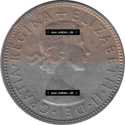 Münzen Großbritannien Umlaufmünzen Sammlung in PNG Großbritannien 1954-1970, 2 Schilling-Florin, Two Shillings, 1954 (Stück... Sammlung