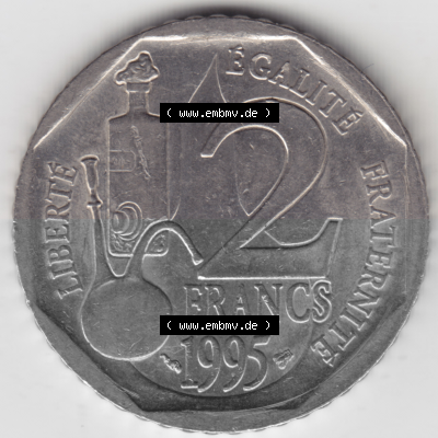 Münze Frankreich Umlaufmünzen Sammlung in PNG 1995-1995, 2 France Louis Rasteur (1) - Digitales Münzen-Bildmaterial einer französischen... Sammlung