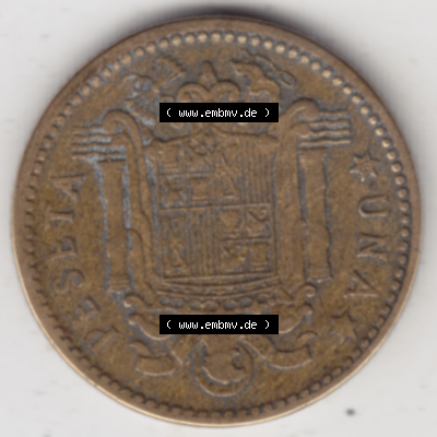 Münze Spanien / España Umlaufmünzen Sammlung in PNG 1946-1963, 1 Peseta-Pesete 19x3 (1) - Digitales Münzen-Bildmaterial einer... Sammlung