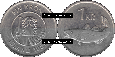 Island Umlaufmünze 1981-1987, 1 KR, Krone 1981 Sammlung