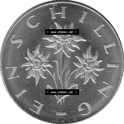 Österreich 1 / Ein Schilling in Graustufen 1959-2001, 1 Schilling 1964 (Stück 1) Graustufen, 1 / Ein Schilling-Münze aus der... Sammlung