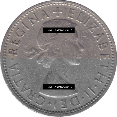 Münzen Großbritannien Umlaufmünzen Sammlung in PNG Großbritannien 1954-1970, 2 Schilling-Florin, Two Shillings, 1960 (Stück... Sammlung