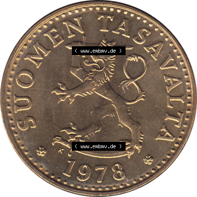 Münze Finnland / SUOMI Umlaufmünzen Sammlung in PNG 1963-1990, 20 Penny, 1978 (Stück 1) (5) - Digital Münzen-Bildmaterial... Sammlung