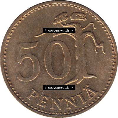 Münze Finnland / SUOMI Umlaufmünzen Sammlung in PNG 1963-1990, 50 Penny 1978 (Stück 1) (6) - Digital Münzen-Bildmaterial einer... Sammlung