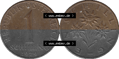 Österreich 1 / Ein Schilling 1959-2001, 1 Schilling 1979 (Stück 3) Sammlung