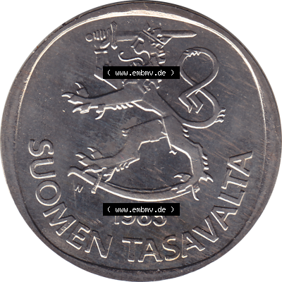 Münze Finnland / SUOMI Umlaufmünzen Sammlung in PNG 1969-1993, 1 Markka, Eine finnische Mark 1985 (Stück 1), SUOMEN TASAVALTA... Sammlung