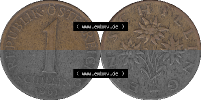 Österreich 1 / Ein Schilling 1959-2001, 1 Schilling 1961 (Stück 1) Sammlung