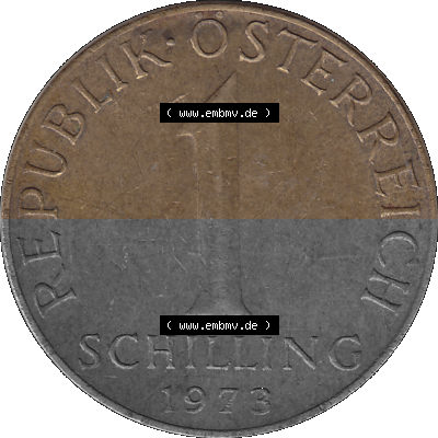 Österreich 1 / Ein Schilling 1959-2001, 1 Schilling 1973 (Stück 4) Sammlung