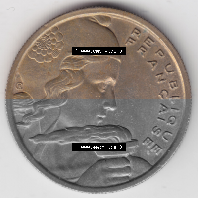 Münze Frankreich Umlaufmünzen Sammlung in PNG 1954-1958, 100 Francs, Franken Typ II 1955 (2) - Digitales Münzen-Bildmaterial... Sammlung