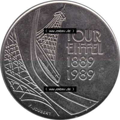 Münze Frankreich Umlaufmünzen Sammlung in PNG 1989-1989, 5 Francs Franken Eiffelturm 1989 (Stück 1) (6) - Digitales Münzen-Bildmaterial... Sammlung