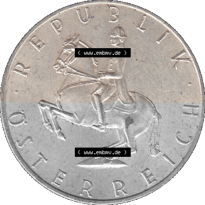 5 / Fünf Schilling Österreich in original Farbgebung von Scanner transparenten PNG 1960-1968, 5 Fünf Schilling 1966 (Stück... Sammlung