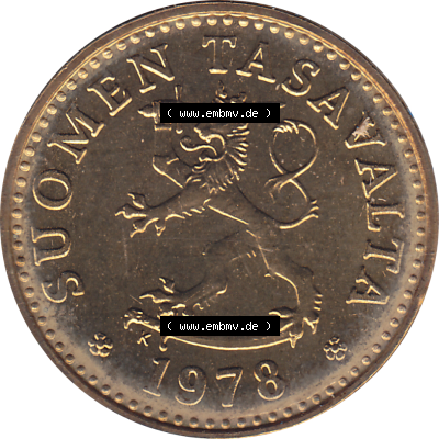 Münze Finnland / SUOMI Umlaufmünzen Sammlung in PNG 1963-1982, 10 Penny, 1978 (Stück 1) (5) - Digital Münzen-Bildmaterial... Sammlung