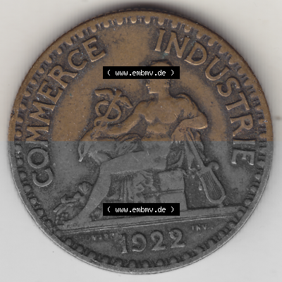 Münze Frankreich Umlaufmünzen Sammlung in PNG 1920-1927, 2 Francs - Franken 1922 (Stück 2) (1) - Digitales Münzen-Bildmaterial... Sammlung