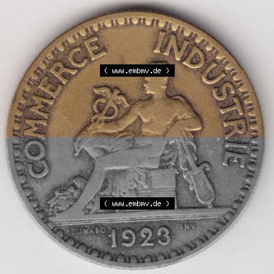Münze Frankreich Umlaufmünzen Sammlung in PNG 1920-1927, 2 Francs, Franken 1923 (2) - Digitales Münzen-Bildmaterial einer französischen... Sammlung